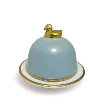 Eliská Butter Dish With Canard - Blue Grey