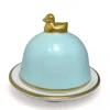 Eliská Butter Dish With Canard - Pale Blue In Blue