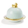 Eliská Green Butter Dish With Canard In Multi