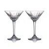 Eliská Pair Of Crystal Skylight Martini Glasses In Transparent