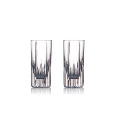 Eliská Pair Of Crystal Skylight Vodka Shot Glasses In Transparent