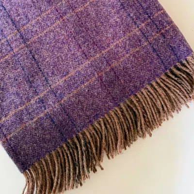 Eliská Purple Lambswool Tweed Blanket - Heather