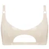 Elissa Poppy Women's Latex Cut Out Bralette - White In White