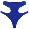 Elissa Poppy Women's Latex Cut Out Thong - Blue In Blue
