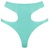 Elissa Poppy Women's Latex Cut Out Thong - Jade Green In Green