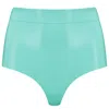 Elissa Poppy Women's Latex Disco Pant - Jade Green In Green