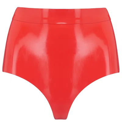 Elissa Poppy Women's Latex Disco Pant - Red