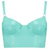 Elissa Poppy Women's Latex Full Cup Bra - Jade Green In Green