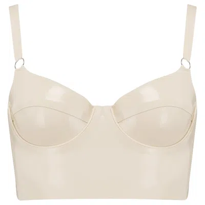 Elissa Poppy Women's Latex Full Cup Bra - White