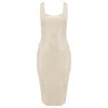 Elissa Poppy Women's Latex Midi Dress - White In White