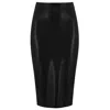 Elissa Poppy Women's Latex Midi Skirt - Black In Black