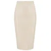 Elissa Poppy Women's Latex Midi Skirt - White In White