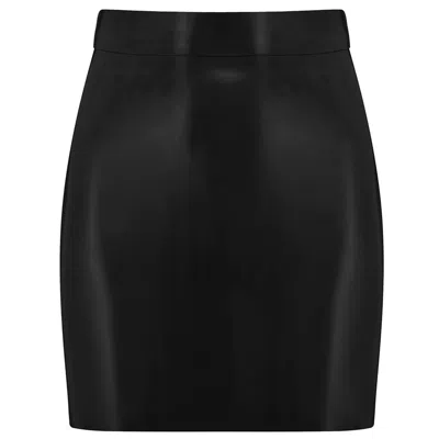 Elissa Poppy Women's Latex Mini Skirt - Black