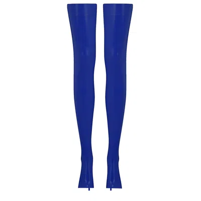 Elissa Poppy Women's Latex Stockings - Blue