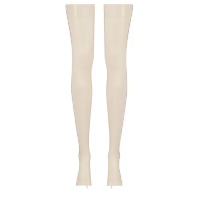 Elissa Poppy Women's Latex Stockings - White