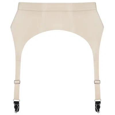 Elissa Poppy Women's Latex Suspender - White