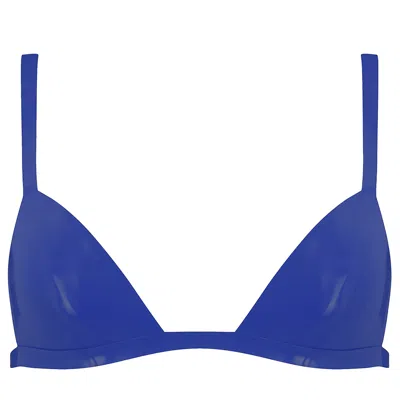 Elissa Poppy Women's Latex Triangle Bra - Blue