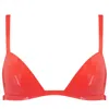 Elissa Poppy Women's Latex Triangle Bra - Red In Red