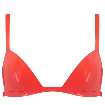 Elissa Poppy Women's Latex Triangle Bra - Red
