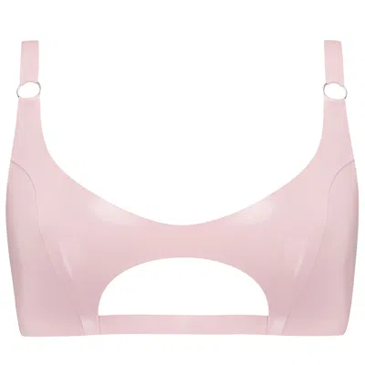 Elissa Poppy Women's Pink / Purple Latex Cut Out Bralette - Pink In Pink/purple