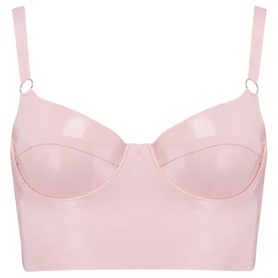 Elissa Poppy Women's Pink / Purple Latex Full Cup Bra - Pink In Pink/purple