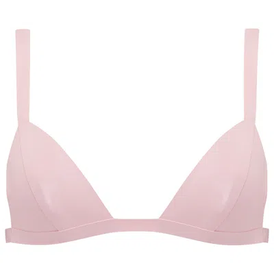 Elissa Poppy Women's Pink / Purple Latex Triangle Bra - Pink In Pink/purple