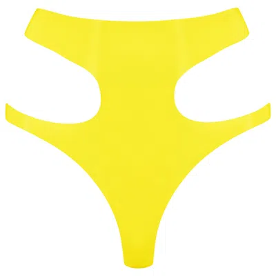 Elissa Poppy Women's Yellow / Orange Latex Cut Out Thong - Yellow In Yellow/orange