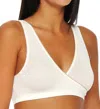 Elita Bamboo Crossover Mini Camisole Bra In Ivory / Mocha In Multi