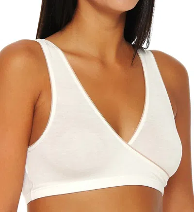 Elita Bamboo Crossover Mini Camisole Bra In Ivory / Mocha In Multi