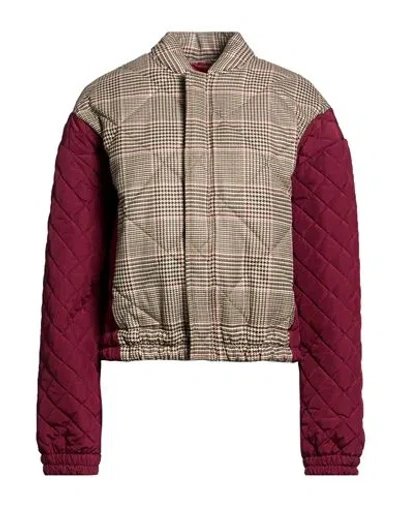 Élite By Susy Mix Woman Jacket Burgundy Size S Polyester In Purple