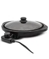 Elite Cuisine 11" Electric Indoor Grill With Tempered Glass Lid In Black