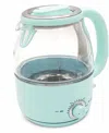 Elite Cuisine 1.25 Quart Adjustable Temperature Electric Honeypot Glass Kettle With Keep Warm In Mint Green