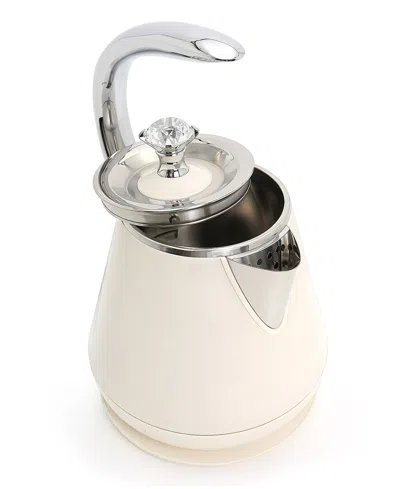 Elite Cuisine 1.25 Quart Cool-touch Stainless Steel Electric Kettle In White