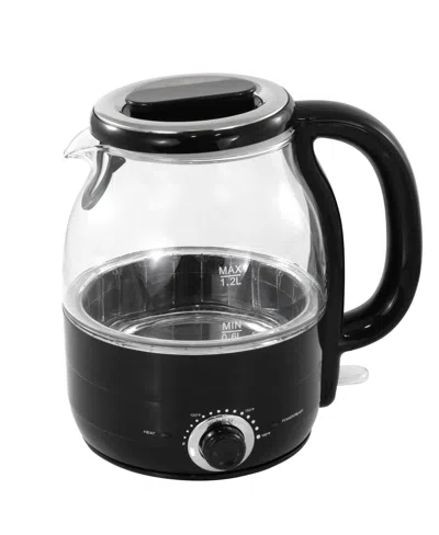 Elite Cuisine 1.25-quart Electric Honeypot Glass Kettle In Black