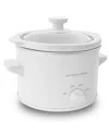 Elite Cuisine 1.5 Quart Mini Stainless Steel Slow Cooker In White