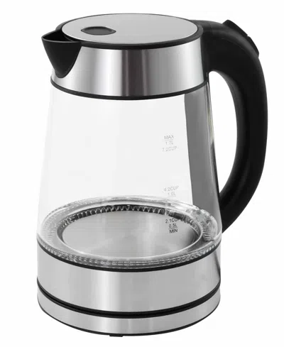 Elite Cuisine 1.8 Quart Cordless Glass Kettle In Stainless Steel