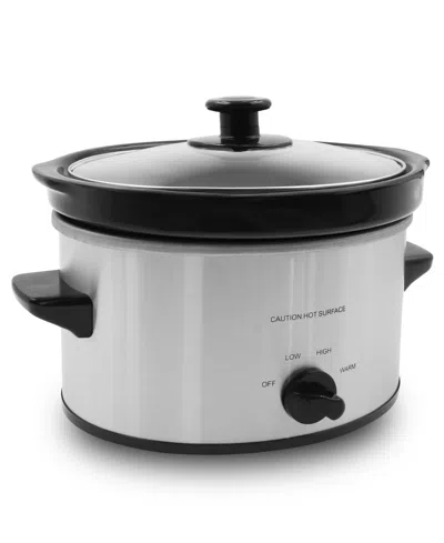 Elite Cuisine 2 Quart Oval Stainless Steel Slow Cooker
