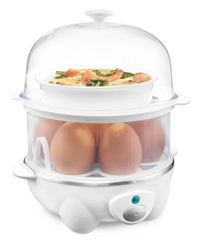 Elite Cuisine 2-tier Automatic Egg Cooker/steamer Egc4150 In White