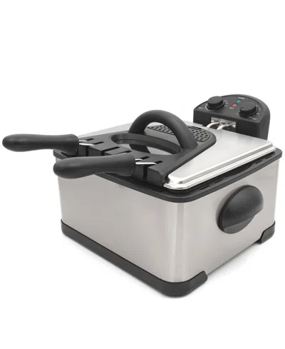 Elite Cuisine 4 Quart Dual Deep Fryer In Black
