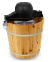 Elite Cuisine 4 Quart Old Fashioned Pine Bucket Electric/manual Ice Cream Maker In Wood