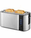 Elite Cuisine 4-slice Stainless Steel Long Slot Toaster In Stainless Steel