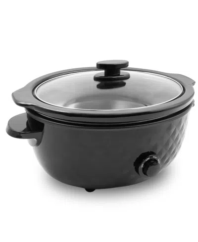 Elite Cuisine 6 Quart Diamond Series Slow Cooker In Black