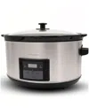 Elite Cuisine 8.5 Quart Stainless Steel Digital Slow Cooker In Stainless Steel
