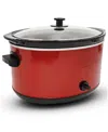 Elite Cuisine 8.5 Quart Stainless Steel Slow Cooker In Red