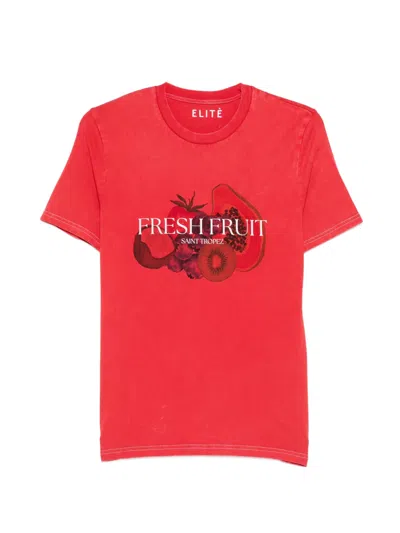 Elite Fruit-graphic T-shirt In Red