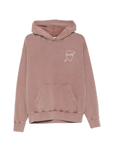 Elite Logo-print Cotton Hoodie In Pink