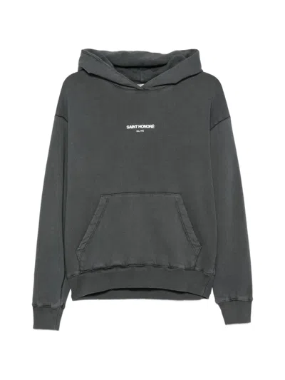 Elite Logo-print Pouch-pocket Hoodie In Gray