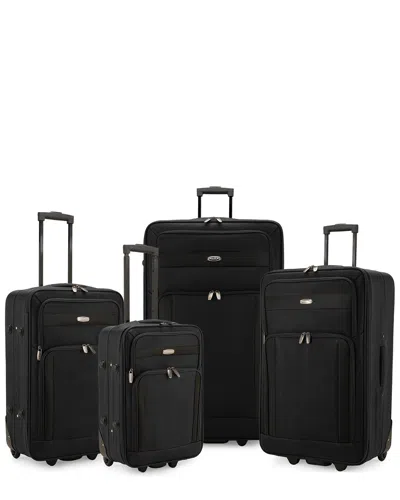 Elite Luggage Lightweight Rolling 4pc Set In Black