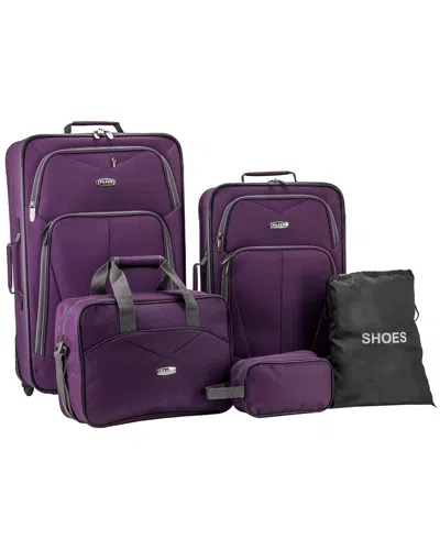 Elite Luggage Whitfield 5pc Softside Luggage Set In Purple