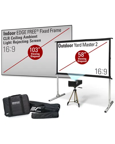 Elite Projector Eliteprojector Lite In/outdoor 103in Screenc2/120in Screen In Black